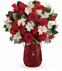 Teleflora's Red Haute Bouquet from Backstage Florist in Richardson, Texas